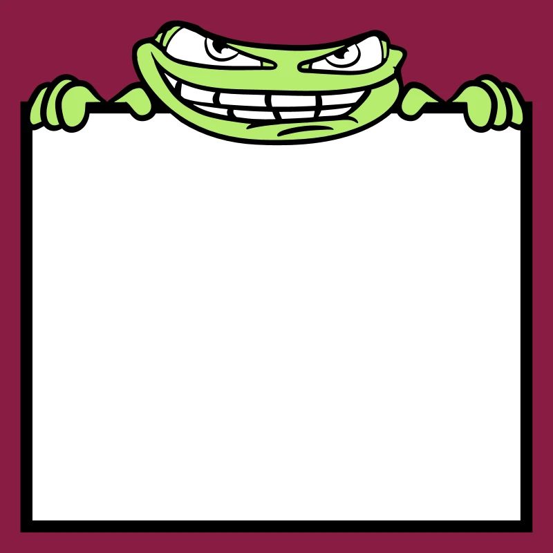 frog shield hide frame text write mau