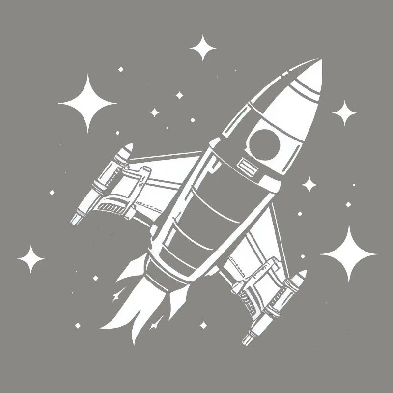 Fusée spatiale dans les étoiles