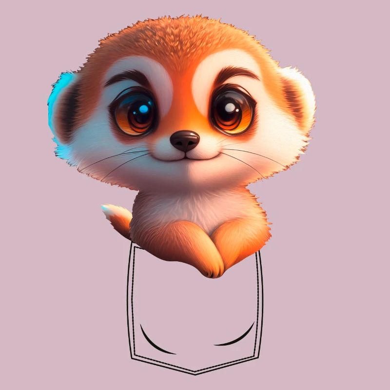 Verspieltes Erdmännchen in Brusttasche