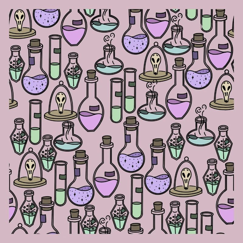Magic potion bottles pattern