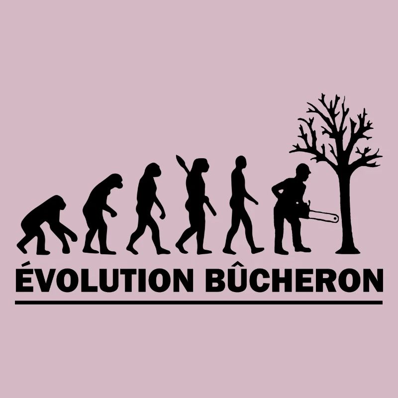 evolution bûcheron / cadeau humour bucheron