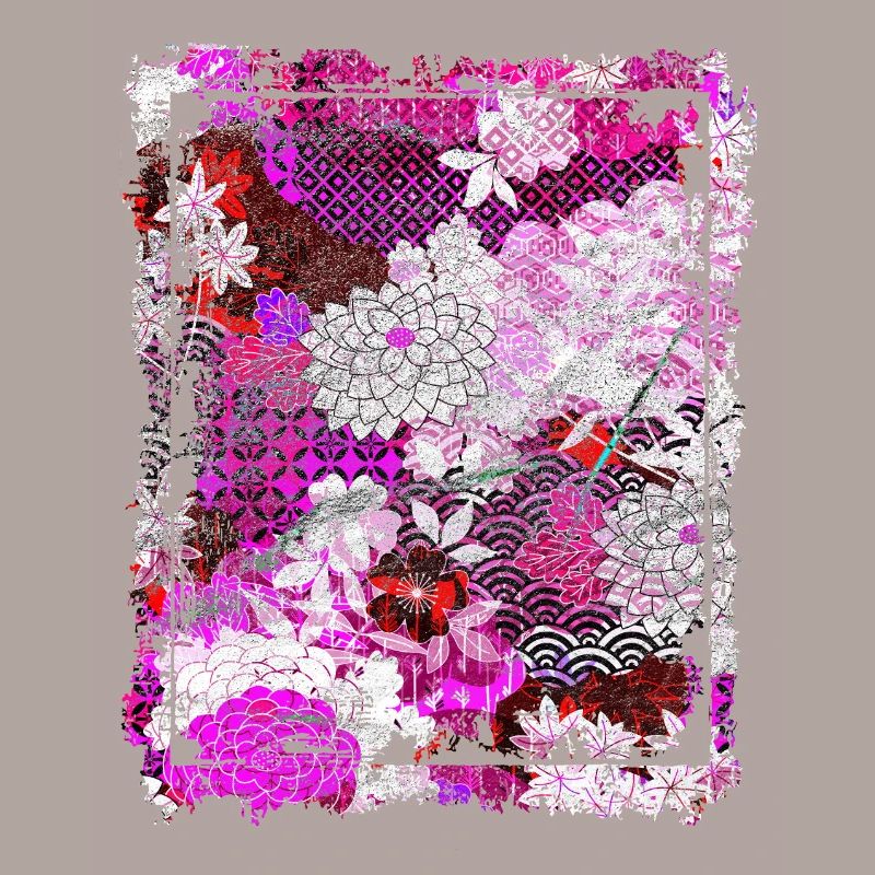 Japanisches Blumenmuster Chrysanthemenkirsche