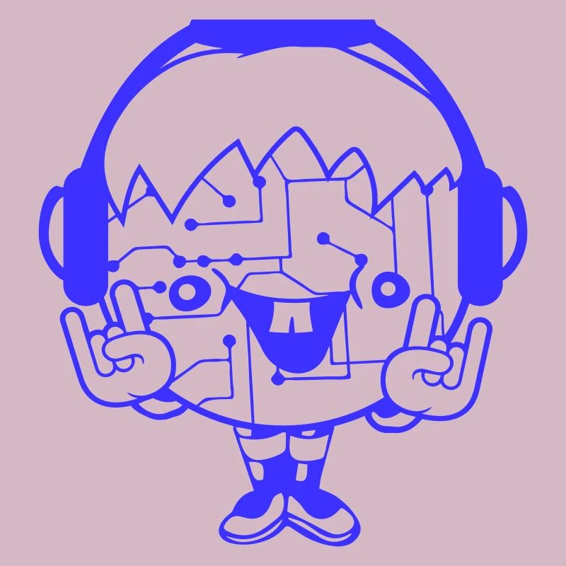 DJ Data Microchip Pattern Computer Nerd Geek Party