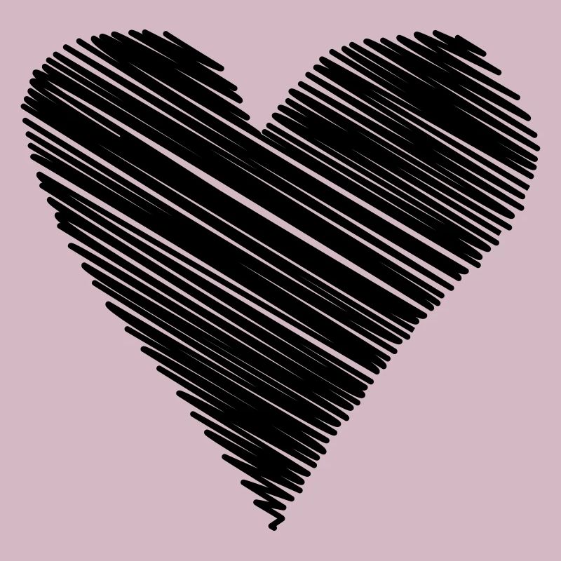 heart scribble drawing minimal love love lines