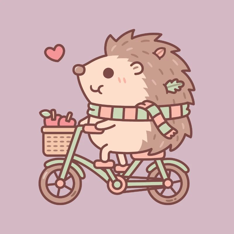 Hérisson mignon équitation à vélo