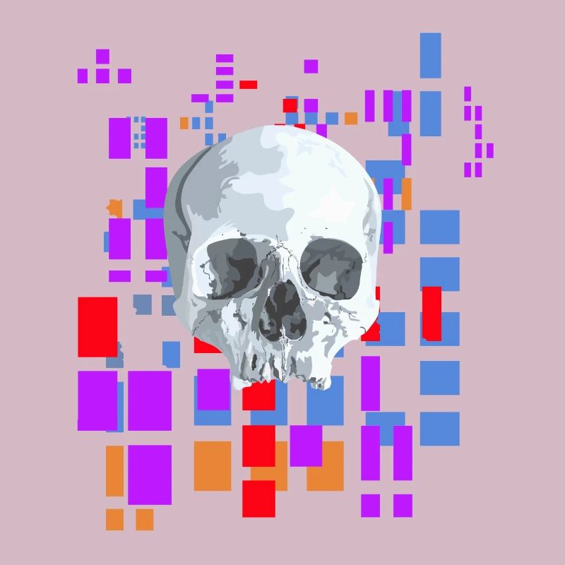 Image en pixels avec crâne