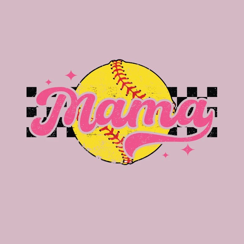 Karierter Softballl Mama Muttertag