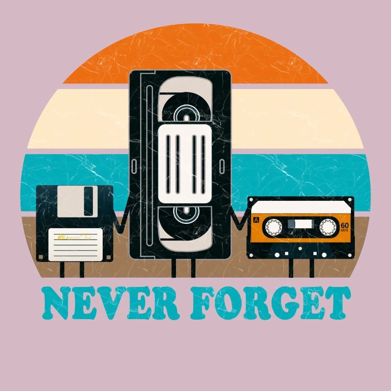 Never Forget - VHS, Cassette, Floppy Disc - Retro
