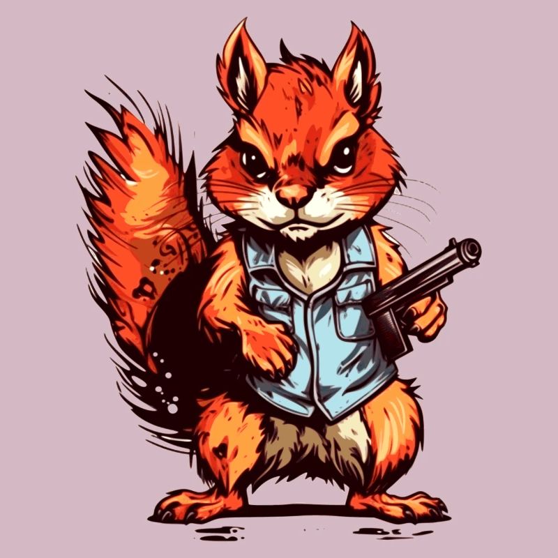 Squirrel as an armed mercenary
