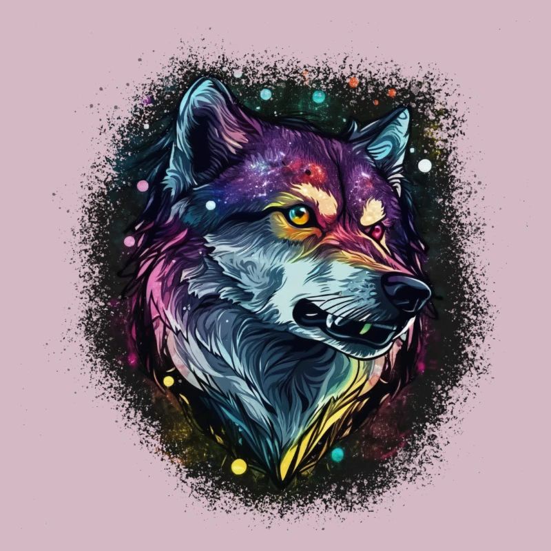 Loup peint