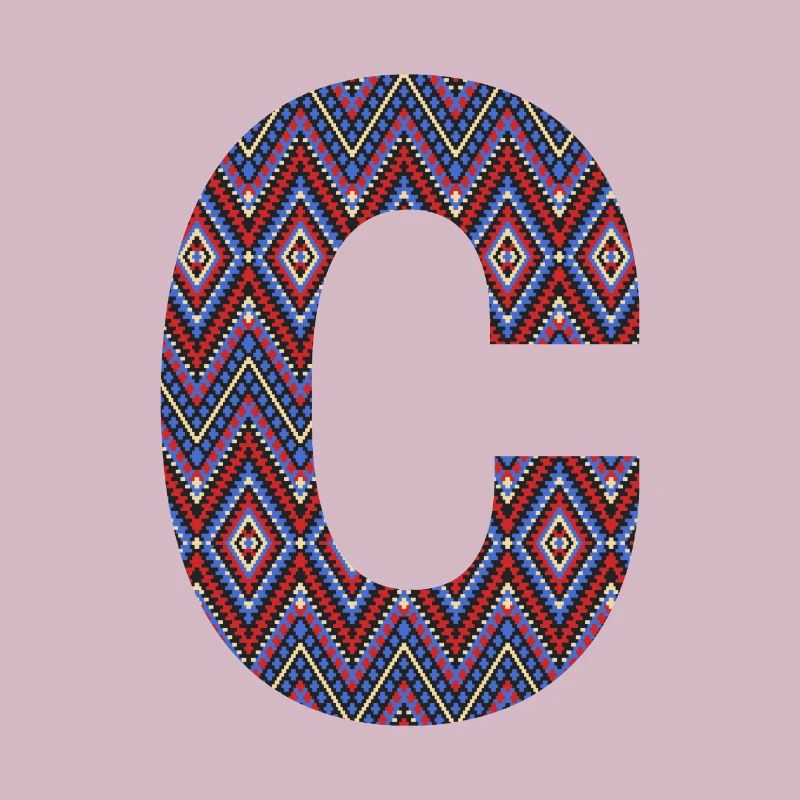 Monogramm Buchstabe C - geometrisches Muster