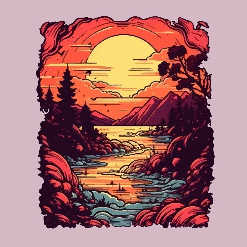 Coucher de soleil sur le lac