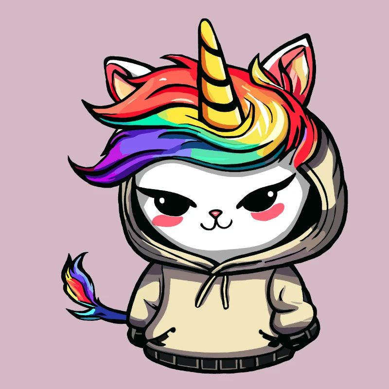 Chat-licorne espiègle