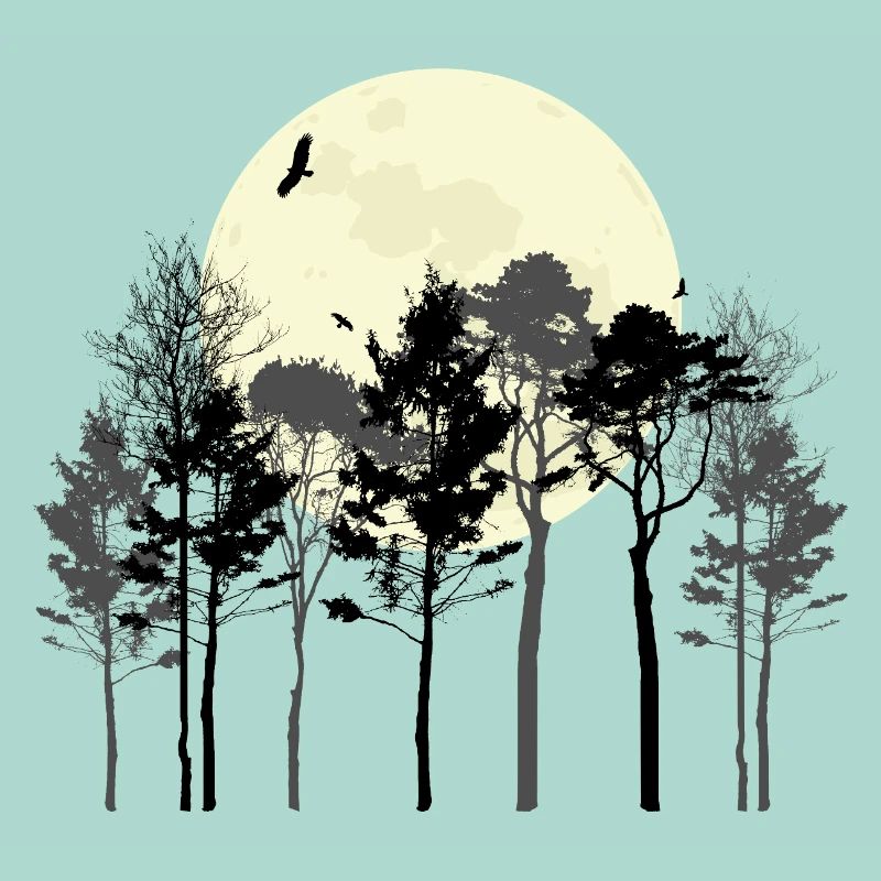 Conception de silhouette de la forêt céleste