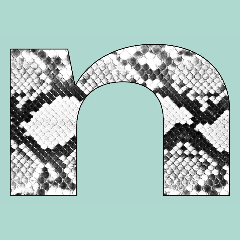 Schlangenmuster Buchstabe n