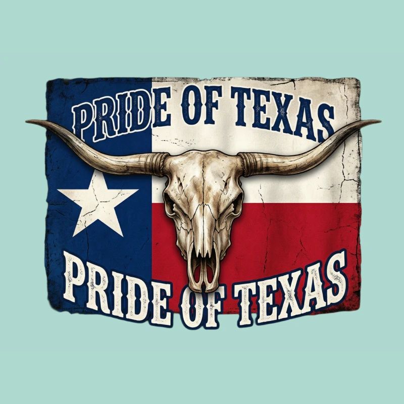 Texas Pride Horns Skull