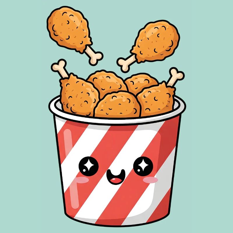 Kawaii-Brathähnchen-Eimer
