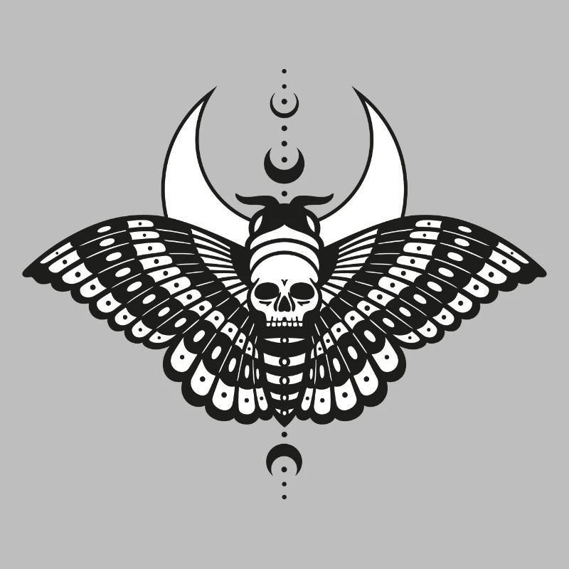 Moth with Moon Moth Skull