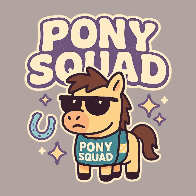 Conception de dessin animé Pony Squad