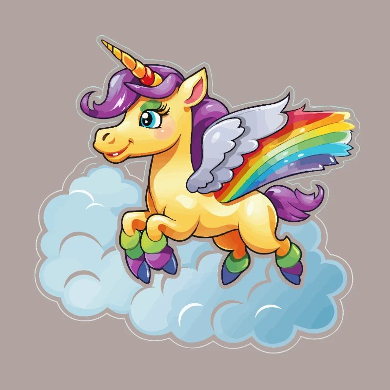 Rainbow Unicorn on Cloud