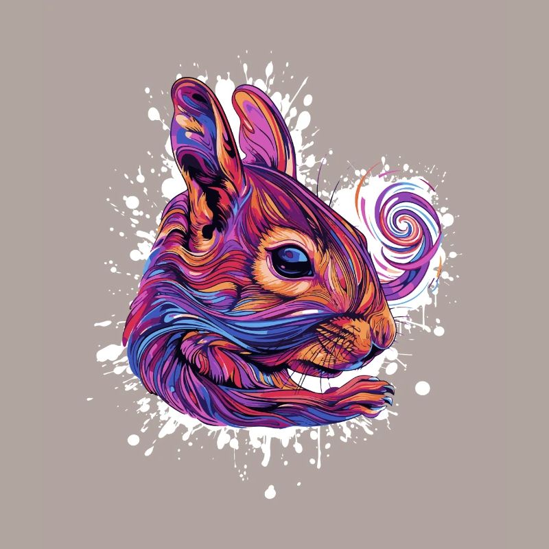 Psychedelischer Eichhörnchenkopf