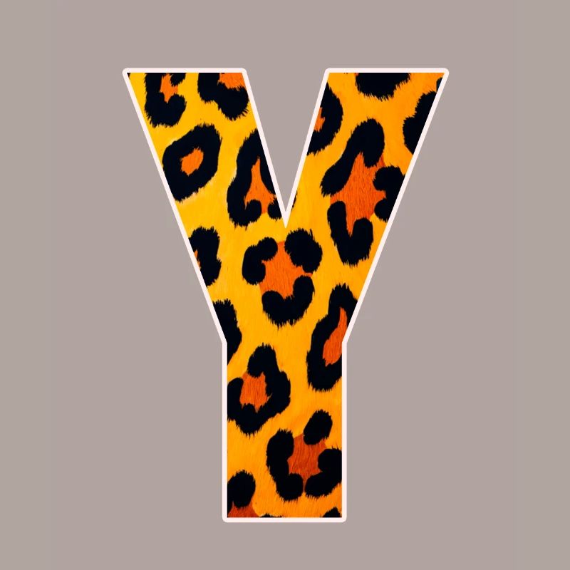 Leopard Y Letter Print