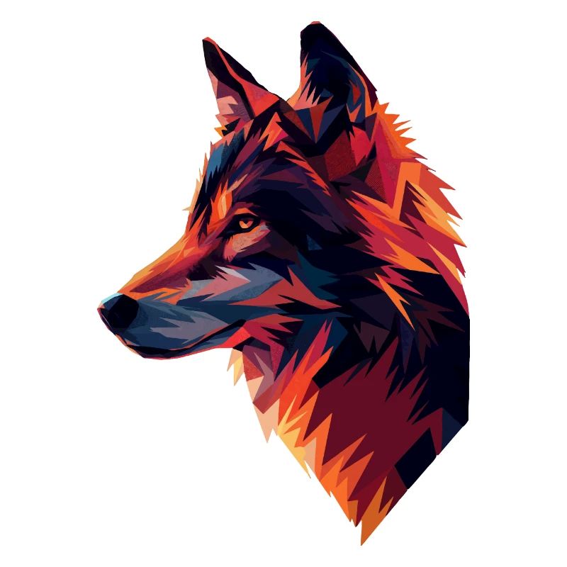 Bunte Wolfsillustration