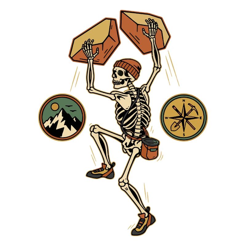Skeleton Climber Adventure Mountains Kompass