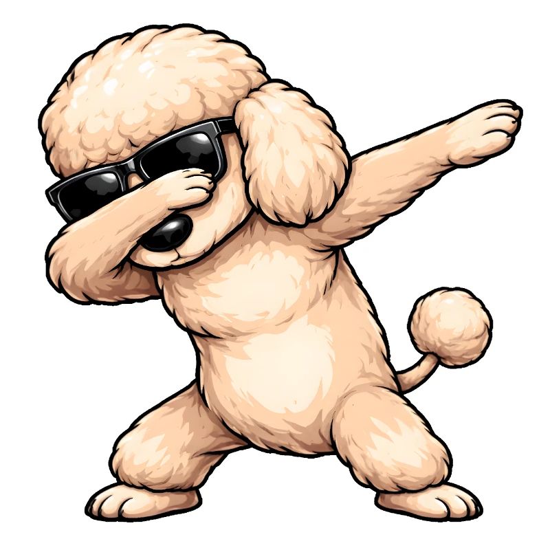 Caniche en train de dobber