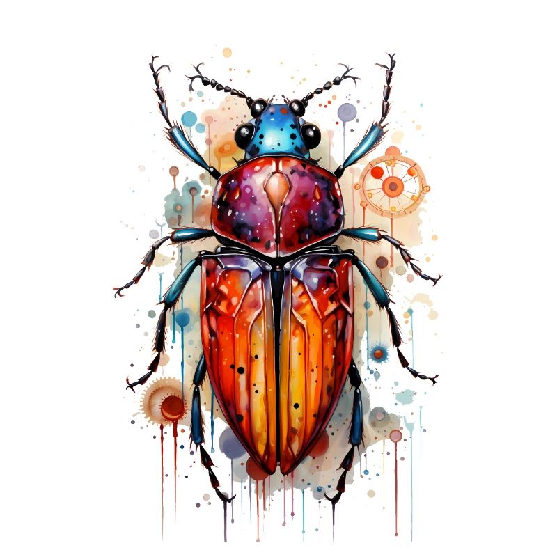 Aquarelle froide Boho Beetle Insecte