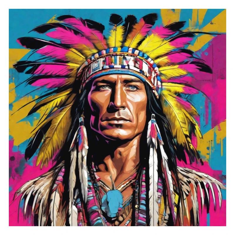 winnetou,indianer,illustration,graffiti,bunt