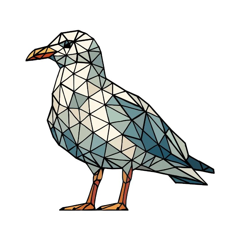 Moin Comic Nordsee Hamburg Polygon Möwe Vogel Pier