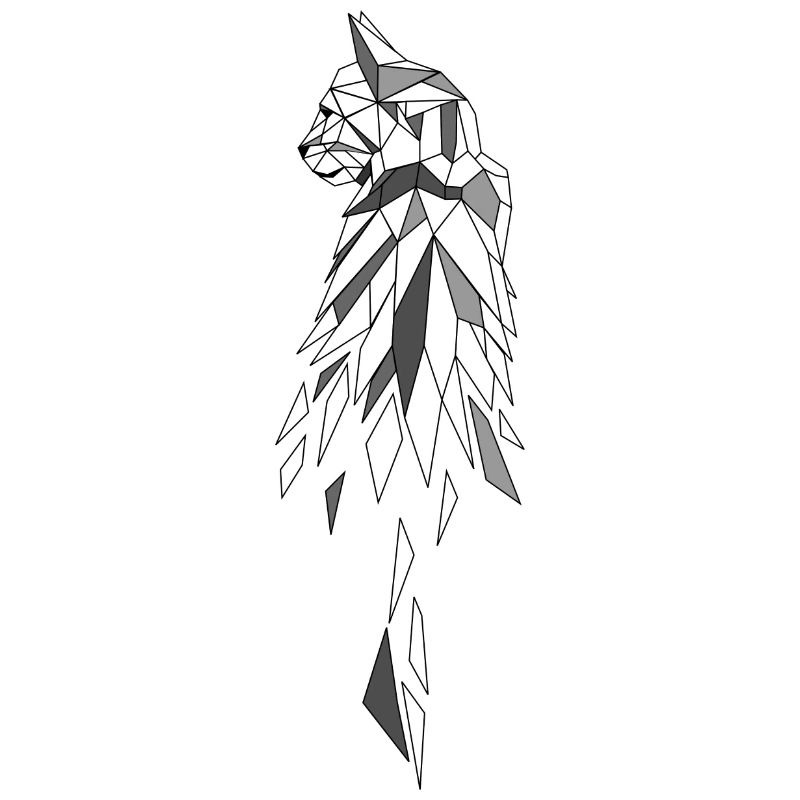 Cat gray polygon