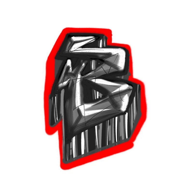 Monochromes Glyphen-Graffiti