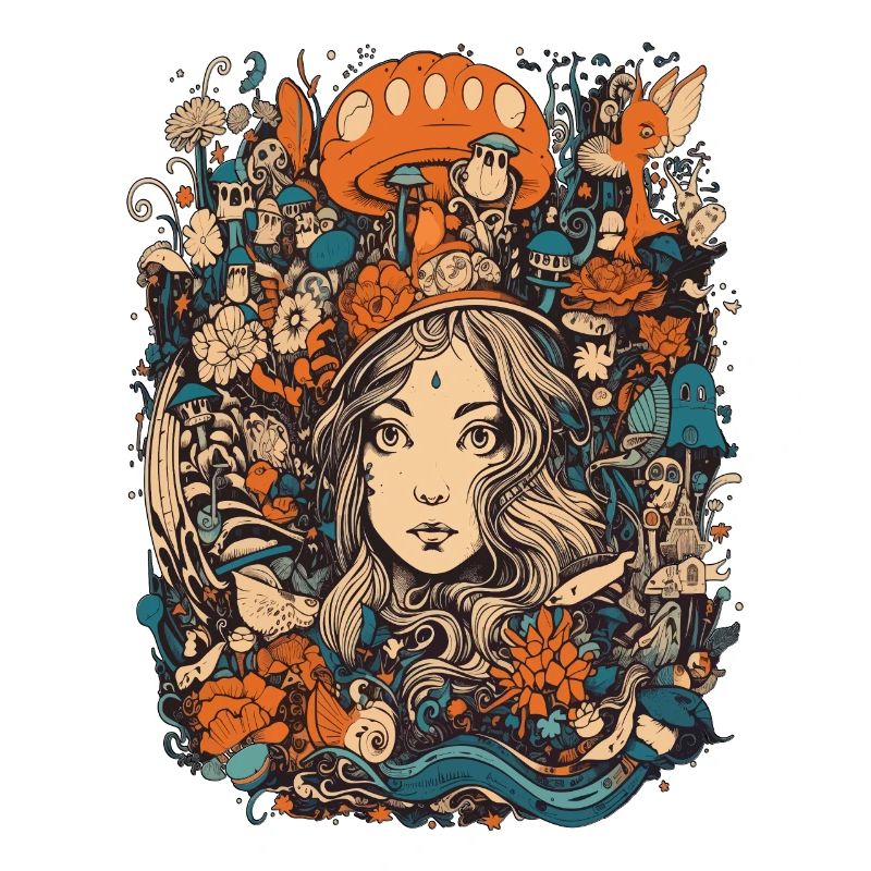 psychedelic abstract Alice Follow White Rabbit