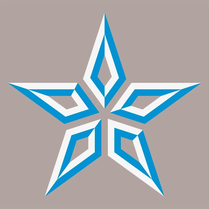 Star Design (Five-Pointed / Blue White)
