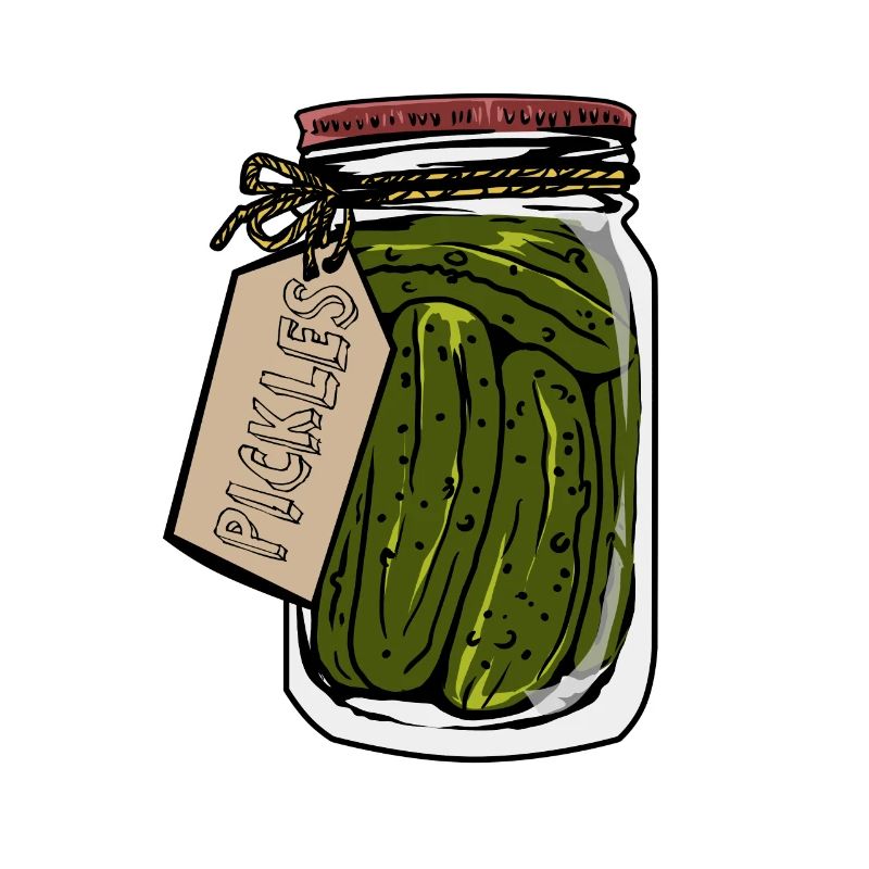 Cornichons dans un pot cadeau pour amis et cornichons
