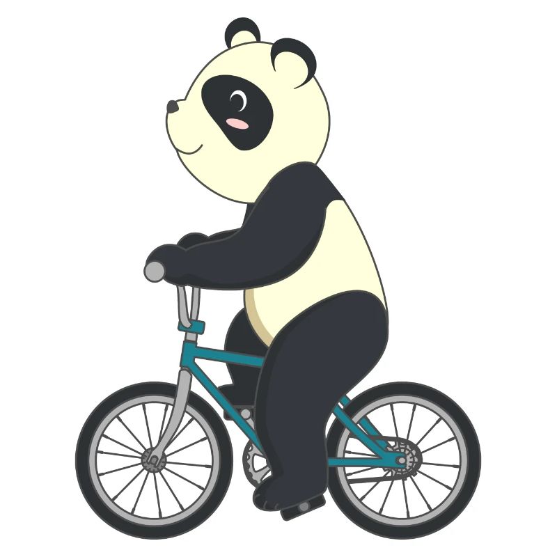 Radfahrender Panda