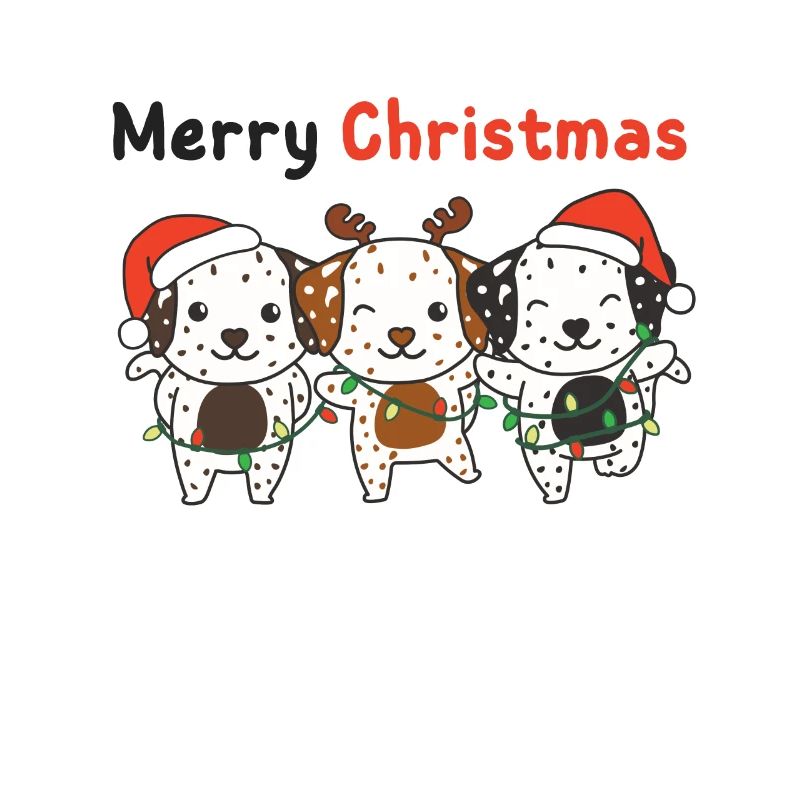 Dalmatiens Joyeux Noël Chiens mignons