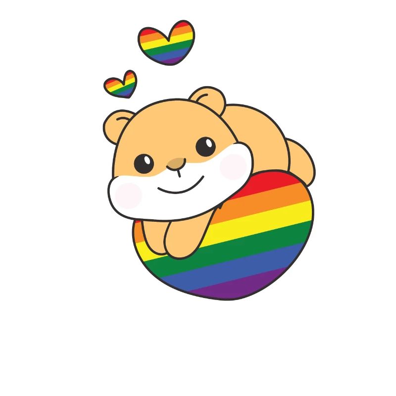 Regenbogen Flag Pride LGBTQ süßes Hamster Love