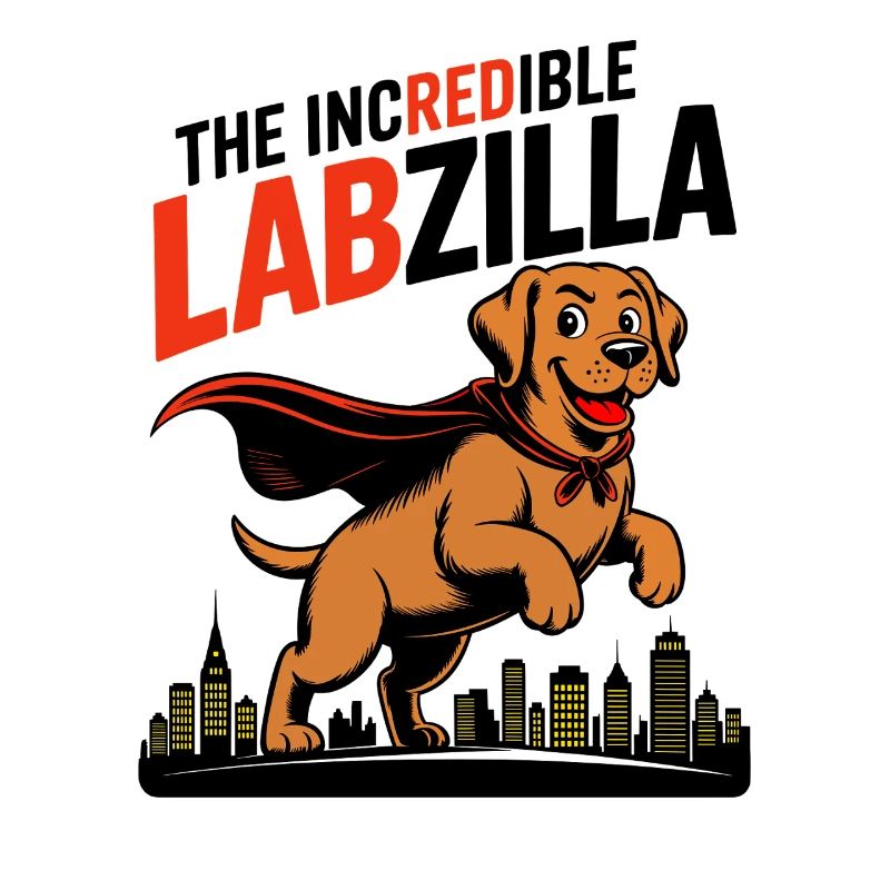 Labzilla – Foxred Labrador im Monster-Modus