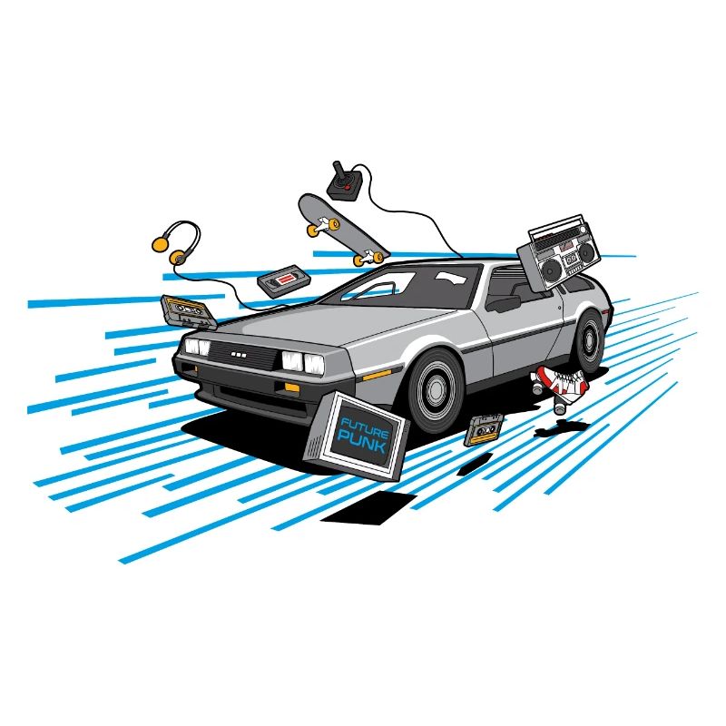 Delorean Oldtimer Youngtimer Retro Future bleu 80s