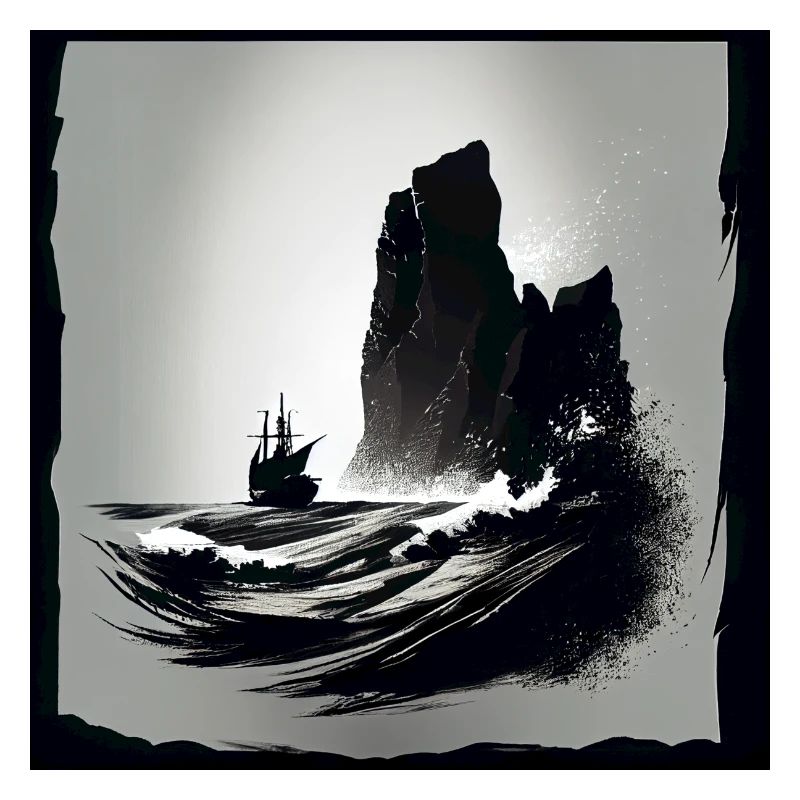 rough sea with cliffs