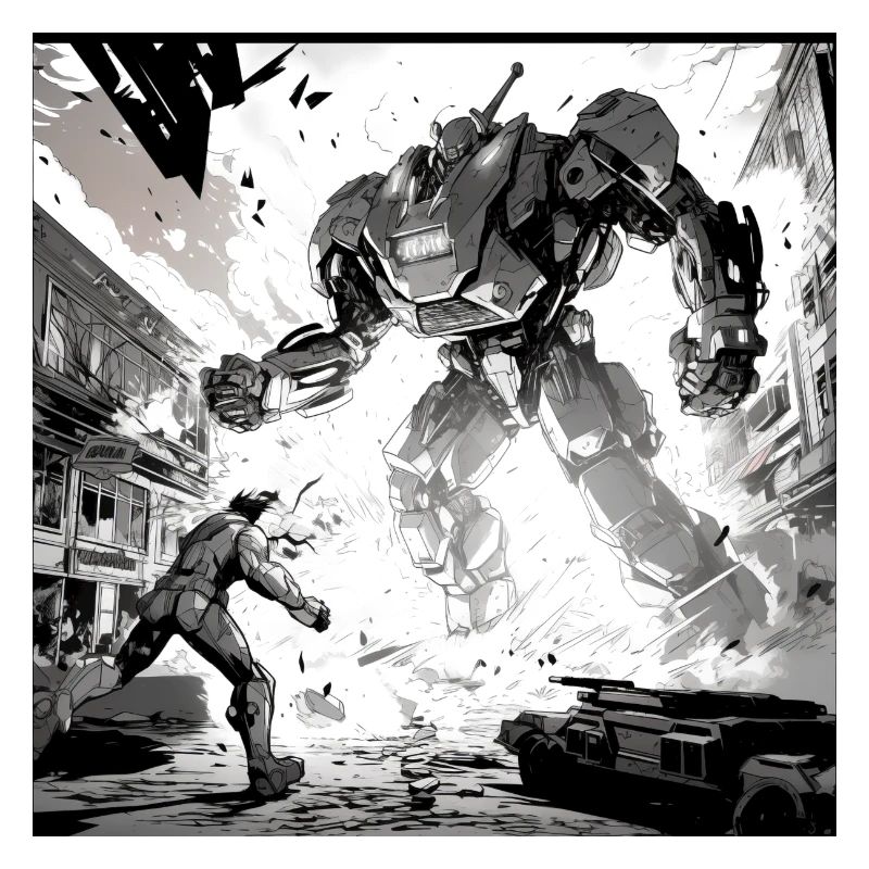 Roboter-Kampf-Comic