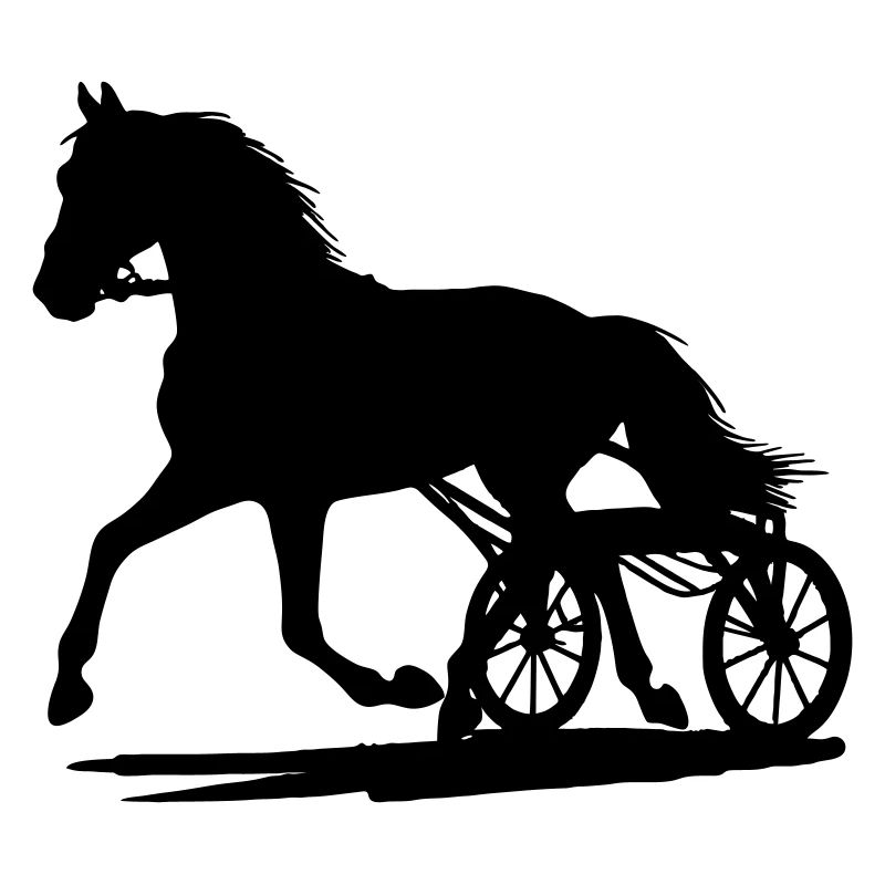 Trotteur devant une silhouette sulky