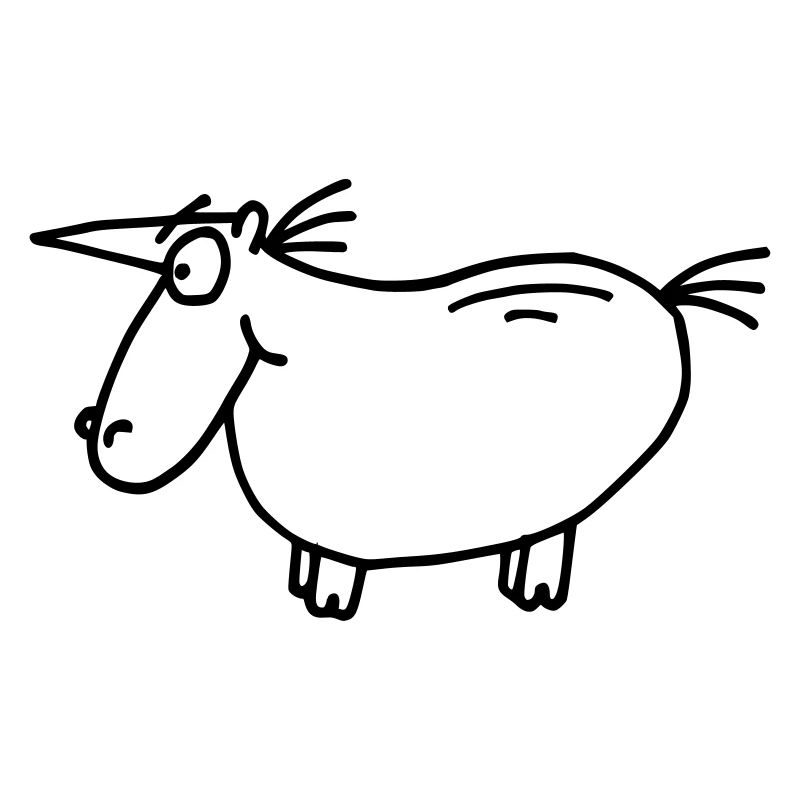thick unicorn sketch