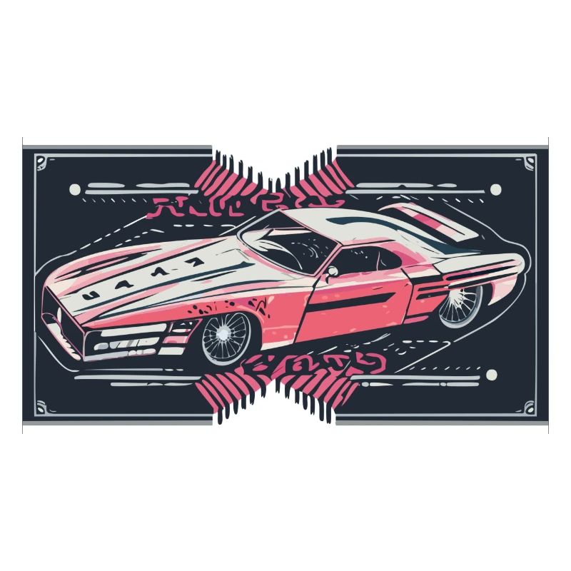 Voiture de course rétro rouge