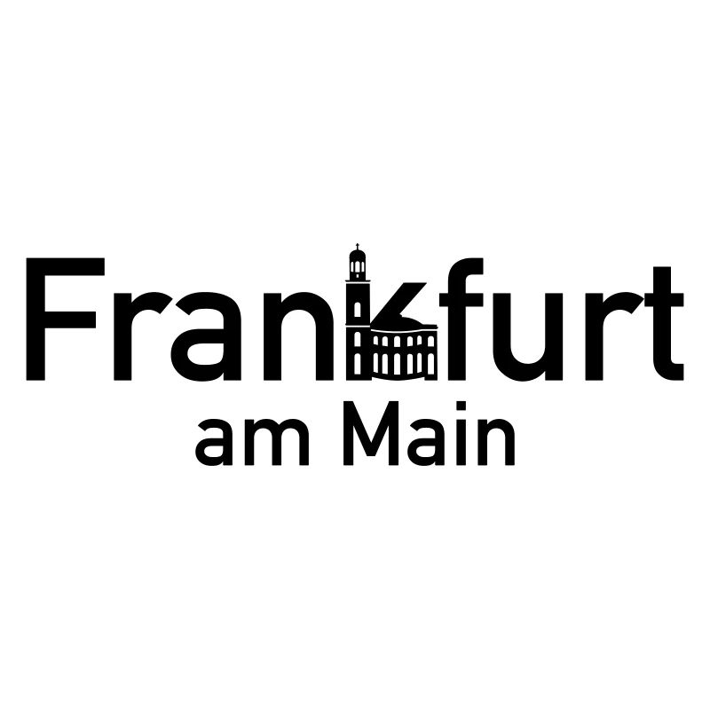 Frankfurt Main Ortsschild Skyline mit Paulskirche