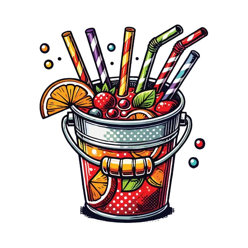 Bunter Sangria Eimer Eimersaufen Mallorca