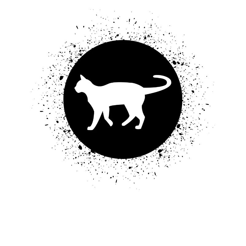 Circle with Splash and Cat -